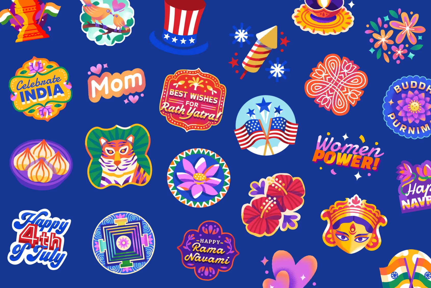 Festival sticker designs